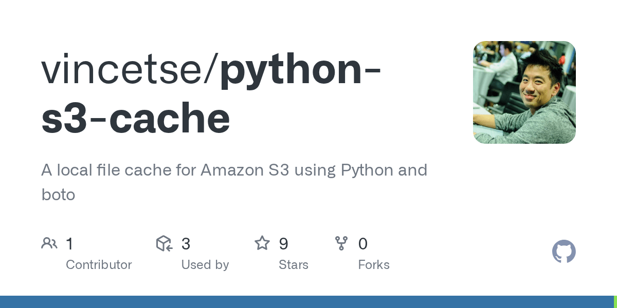 GitHub vincetse/pythons3cache A local file cache for Amazon S3 using Python and boto