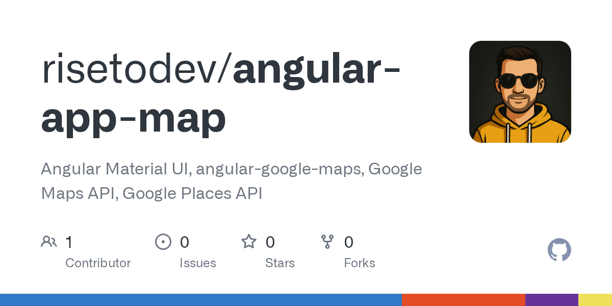 GitHub risetodev/angularappmap Angular Material UI, angulargoogle