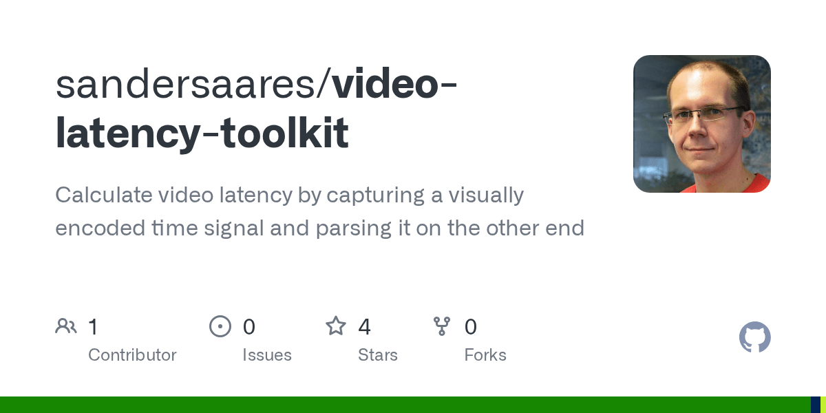 GitHub sandersaares/videolatencytoolkit Calculate video latency by capturing a visually
