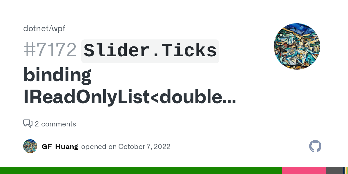 `Slider.Ticks` binding IReadOnlyList trap · Issue 7172 ·