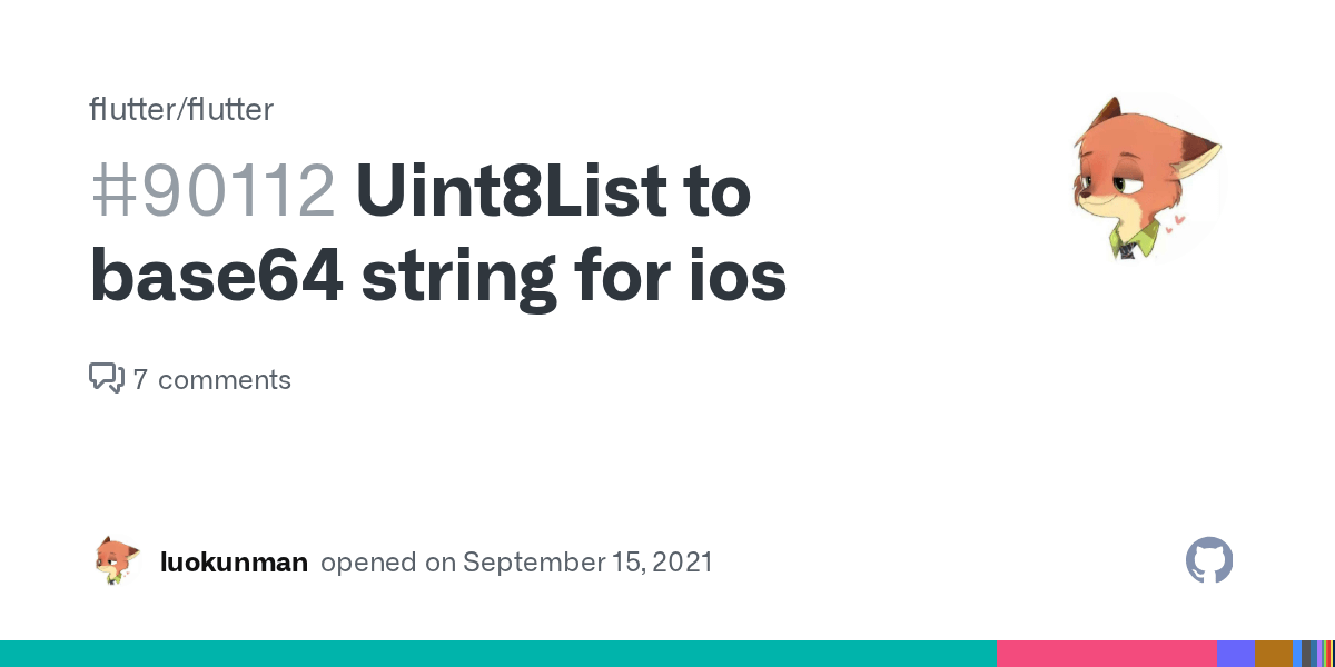 Uint8List to base64 string for ios · Issue 90112 · flutter/flutter