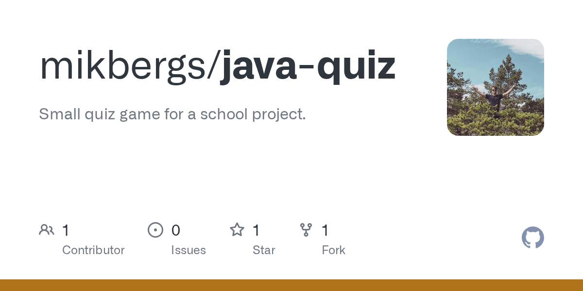 GitHub mikbergs/javaquiz Small quiz game for a school project.