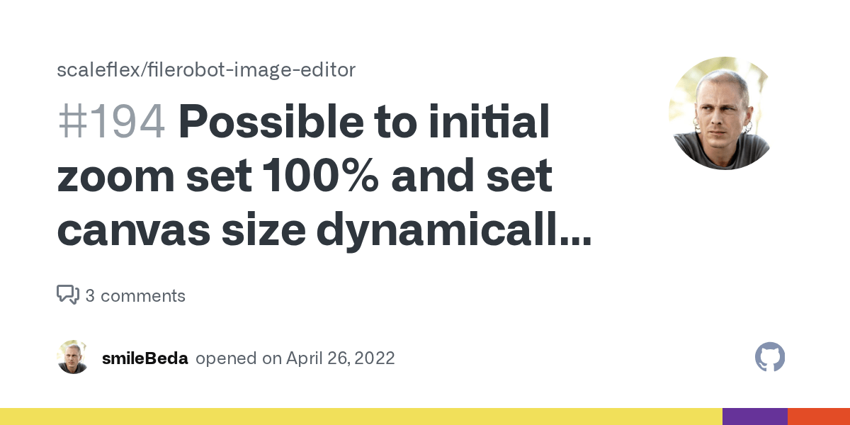 Possible to initial zoom set 100 and set canvas size dynamically to