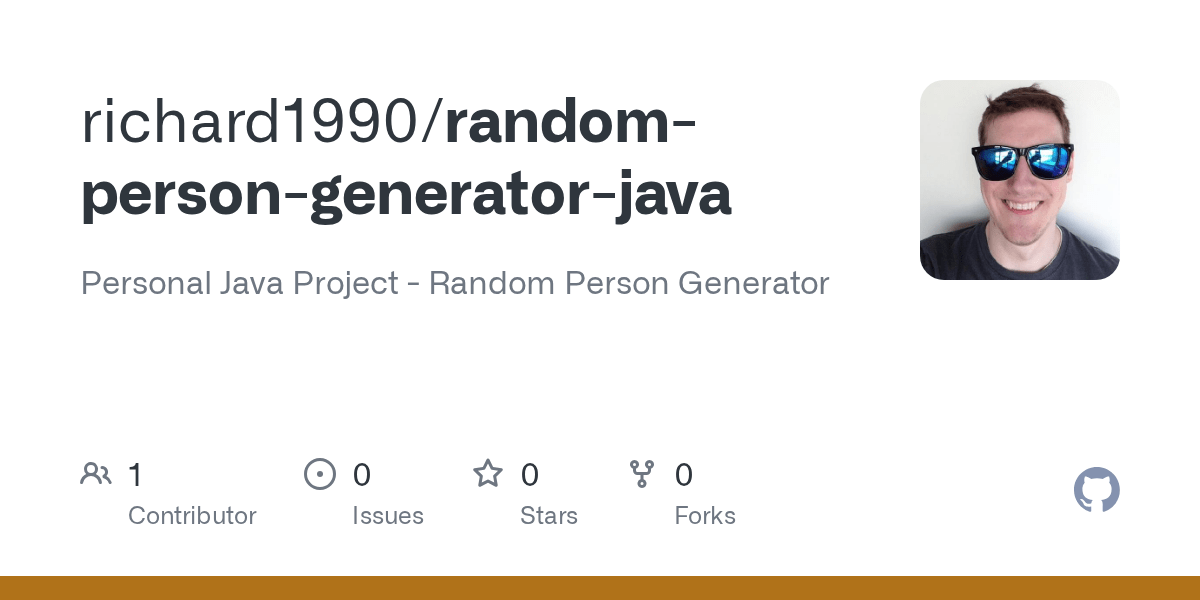 GitHub richard1990/randompersongeneratorjava Personal Java