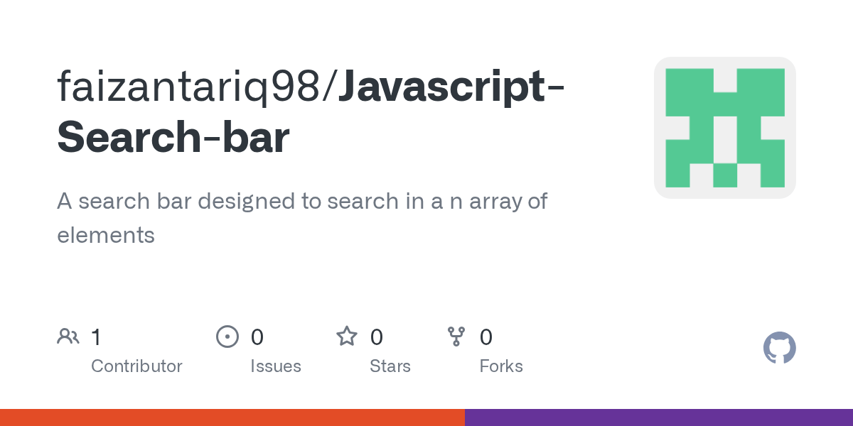 GitHub faizantariq98/JavascriptSearchbar A search bar designed to