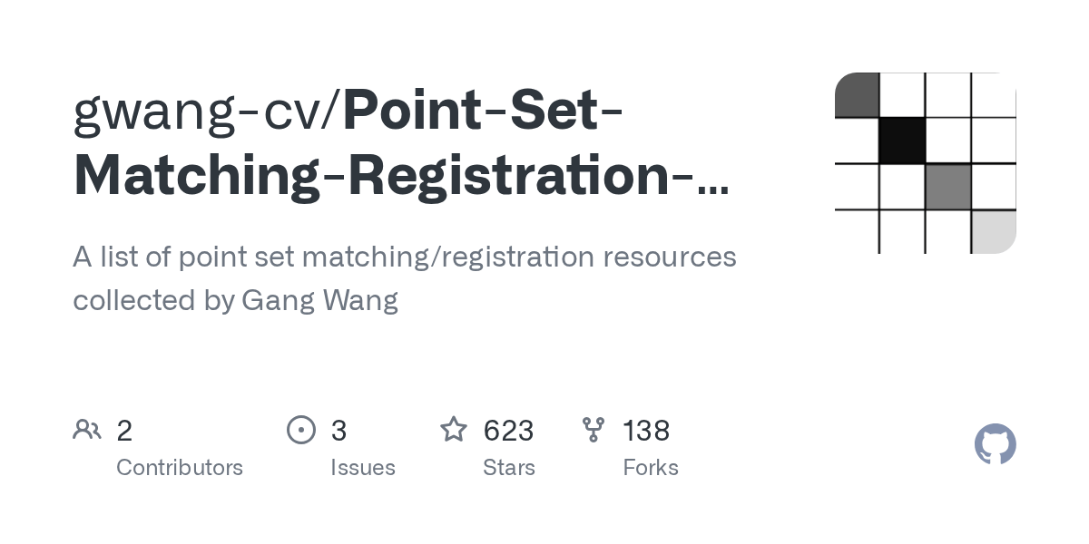 GitHub gwangcv/PointSetMatchingRegistrationMaterial A list of