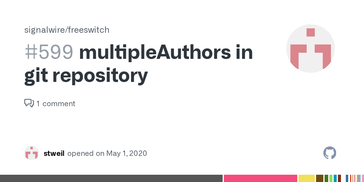 multipleAuthors in git repository · Issue 599 · signalwire/freeswitch