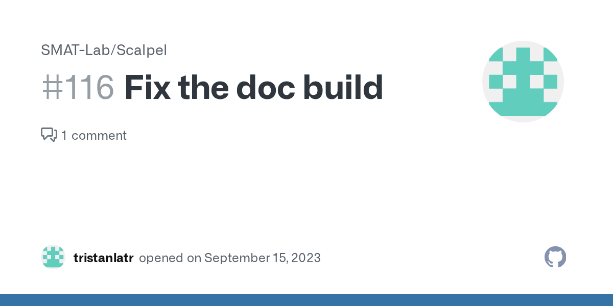 Fix the doc build · Issue 116 · SMATLab/Scalpel · GitHub