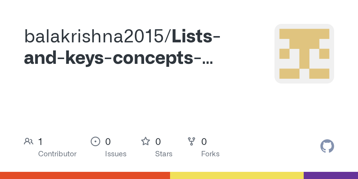 GitHub balakrishna2015/Listsandkeysconceptspracticereactjs