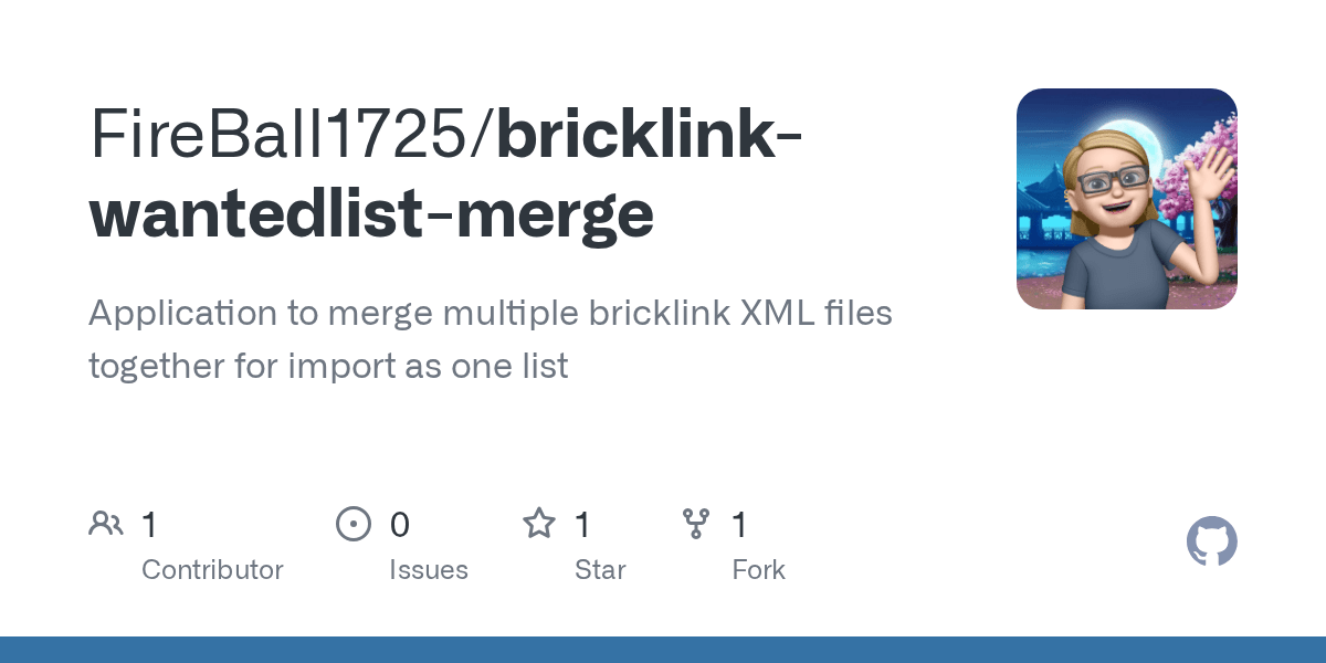 GitHub FireBall1725/bricklinkwantedlistmerge Application to merge