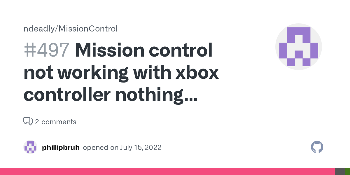 Mission control not working with xbox controller nothing seems to fix