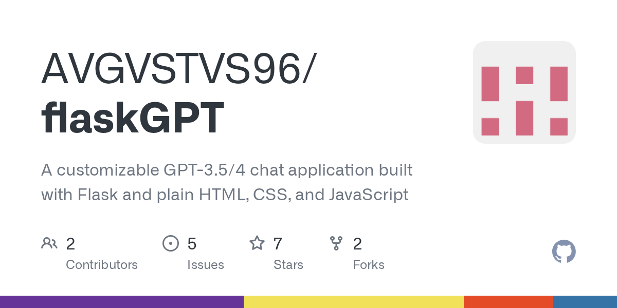 GitHub AVGVSTVS96/flaskGPT A customizable GPT3.5/4 chat application