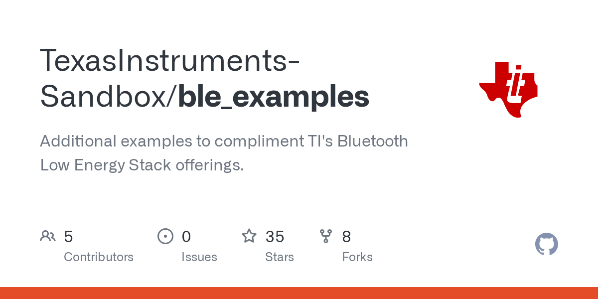 GitHub TexasInstruments/ble_examples Additional examples to