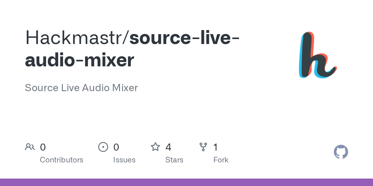 GitHub Hackmastr/sourceliveaudiomixer Source Live Audio Mixer