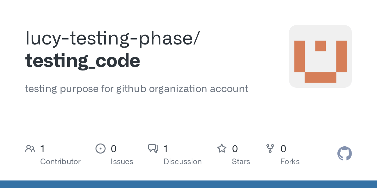 GitHub lucytestingphase/testing_code testing purpose for github