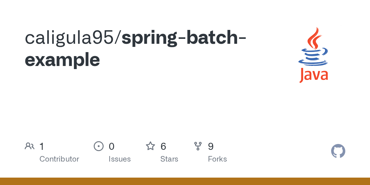 GitHub caligula95/springbatchexample