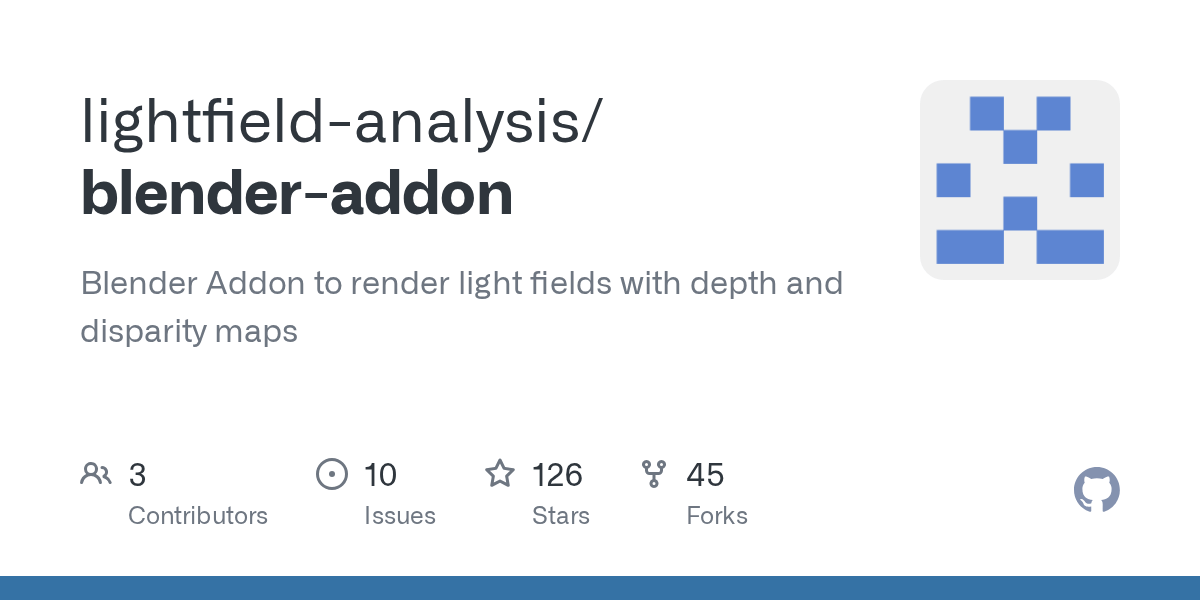 GitHub lightfieldanalysis/blenderaddon Blender Addon to render