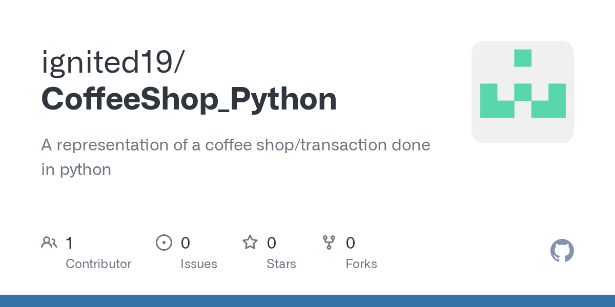 GitHub A representation of a coffee shop