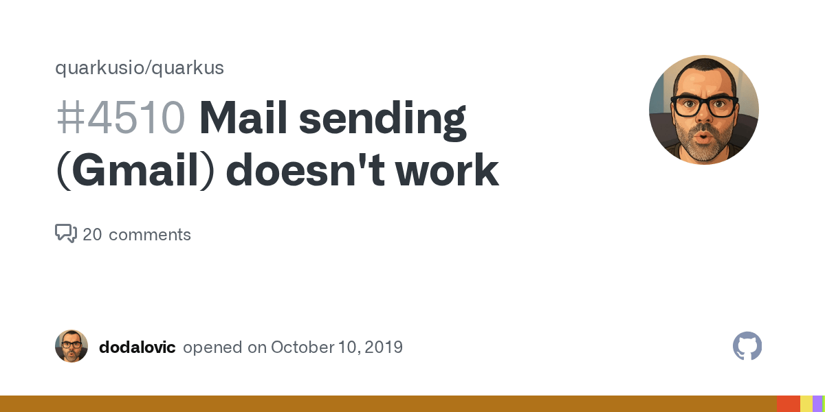 Mail sending (Gmail) doesn't work · Issue 4510 · quarkusio/quarkus