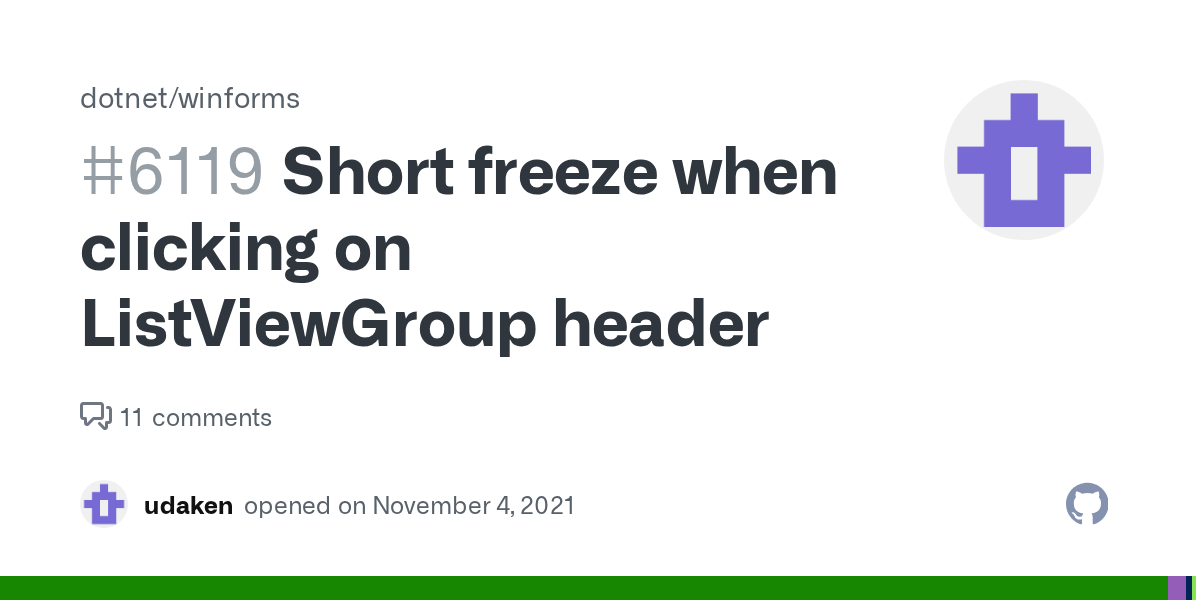 Short freeze when clicking on ListViewGroup header · Issue 6119