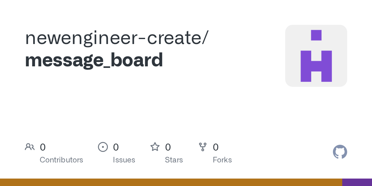 GitHub newengineercreate/message_board