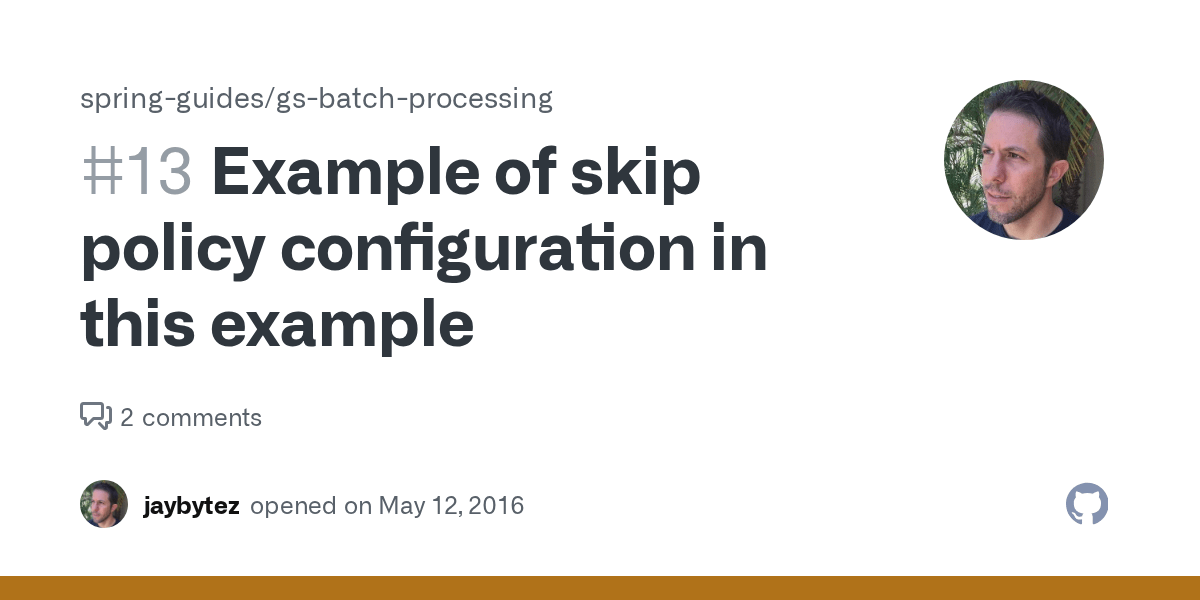 Example of skip policy configuration in this example · Issue 13