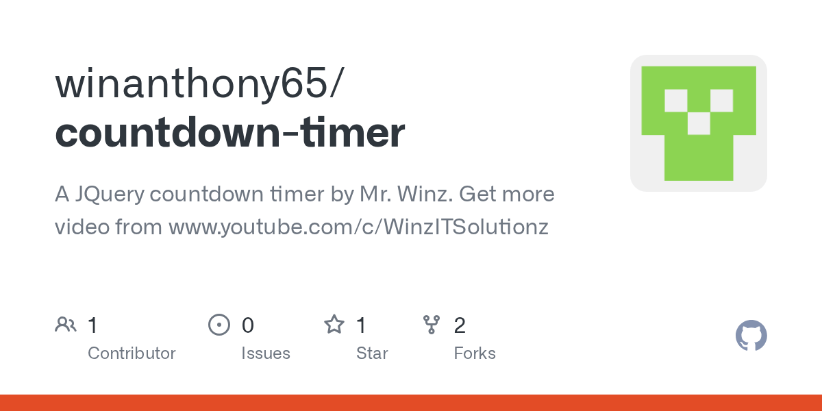 GitHub winanthony65/countdowntimer A JQuery countdown timer by Mr
