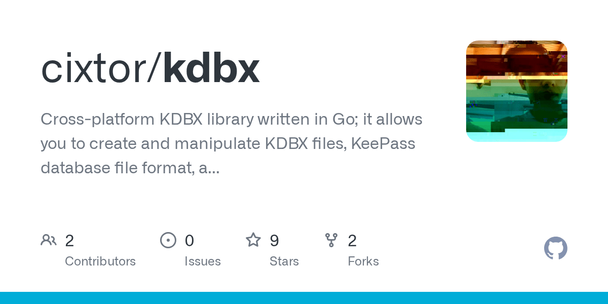 GitHub cixtor/kdbx Crossplatform KDBX library written in Go; it