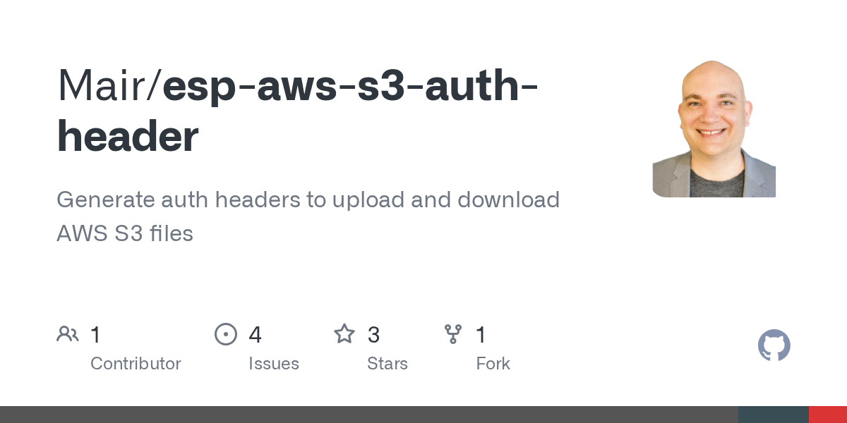 GitHub Mair/espawss3authheader Generate auth headers to upload
