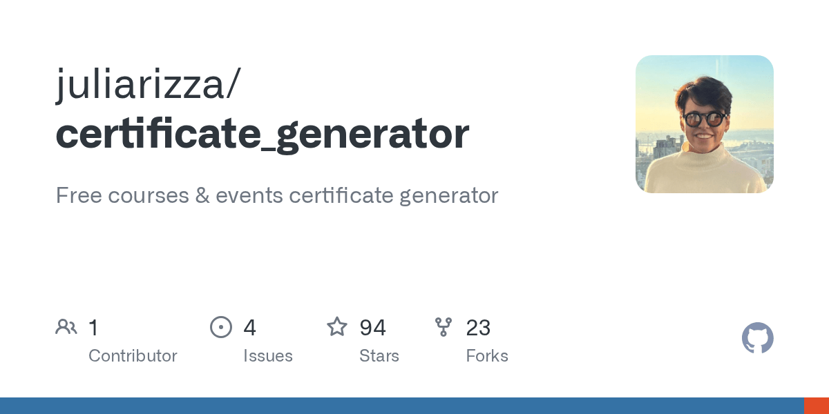 GitHub juliarizza/certificate_generator Free courses & events