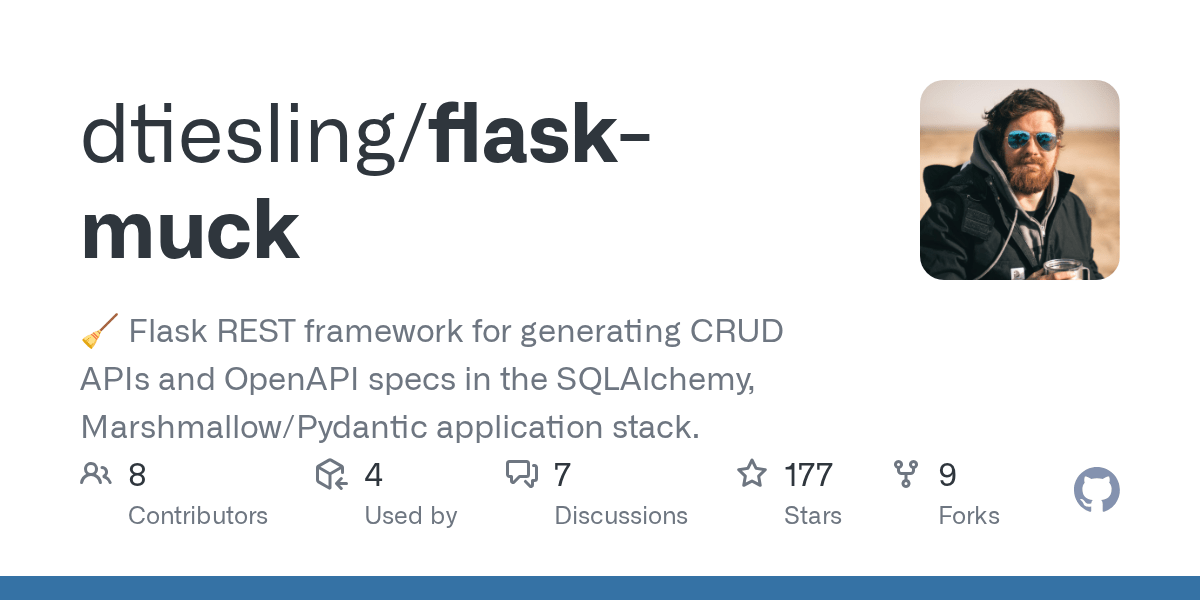 GitHub dtiesling/flaskmuck 🧹 Flask REST framework for generating