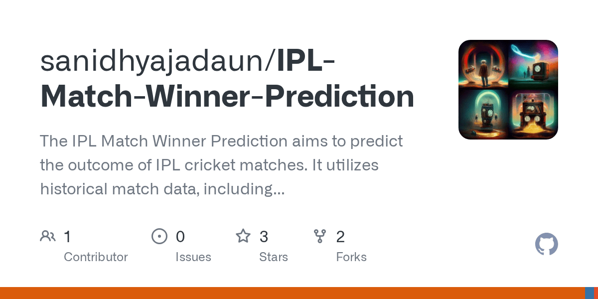 GitHub sanidhyajadaun/IPLMatchWinnerPrediction The IPL Match