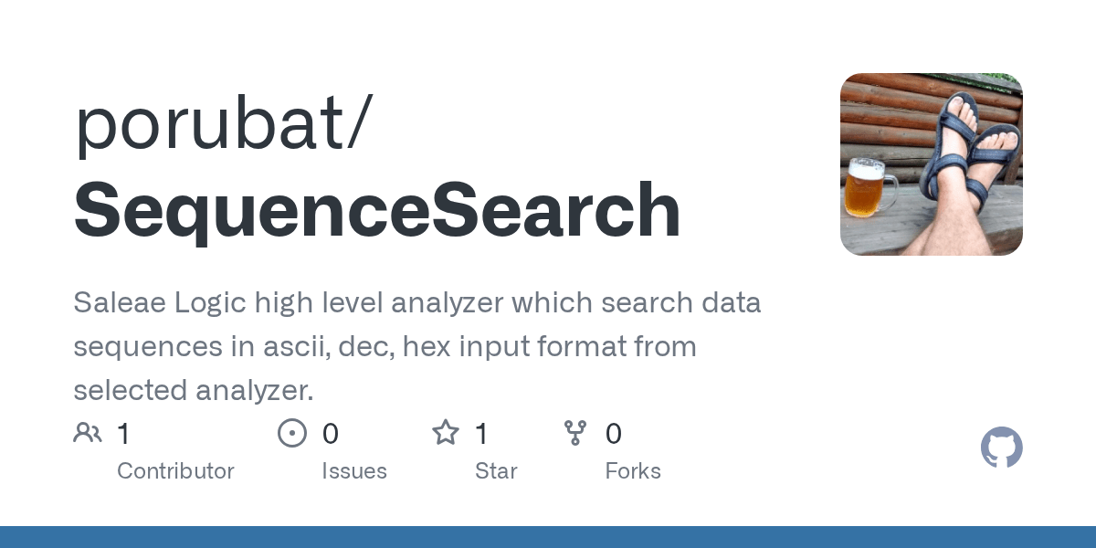 GitHub porubat/SequenceSearch Saleae Logic high level analyzer which