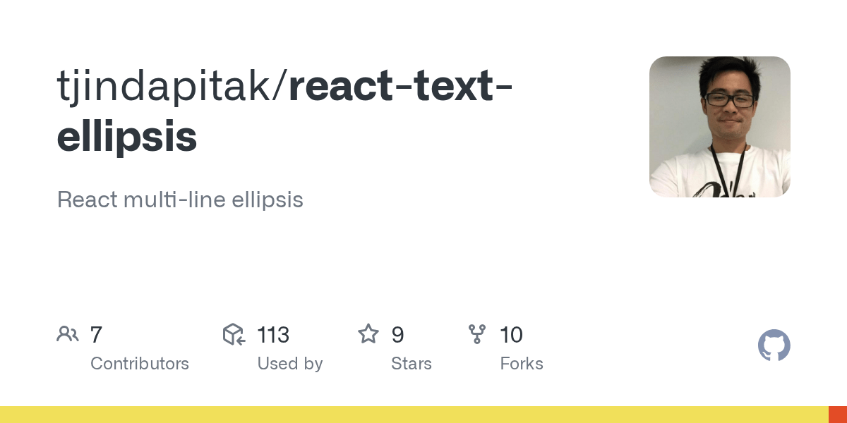 GitHub tjindapitak/reacttextellipsis React multiline ellipsis