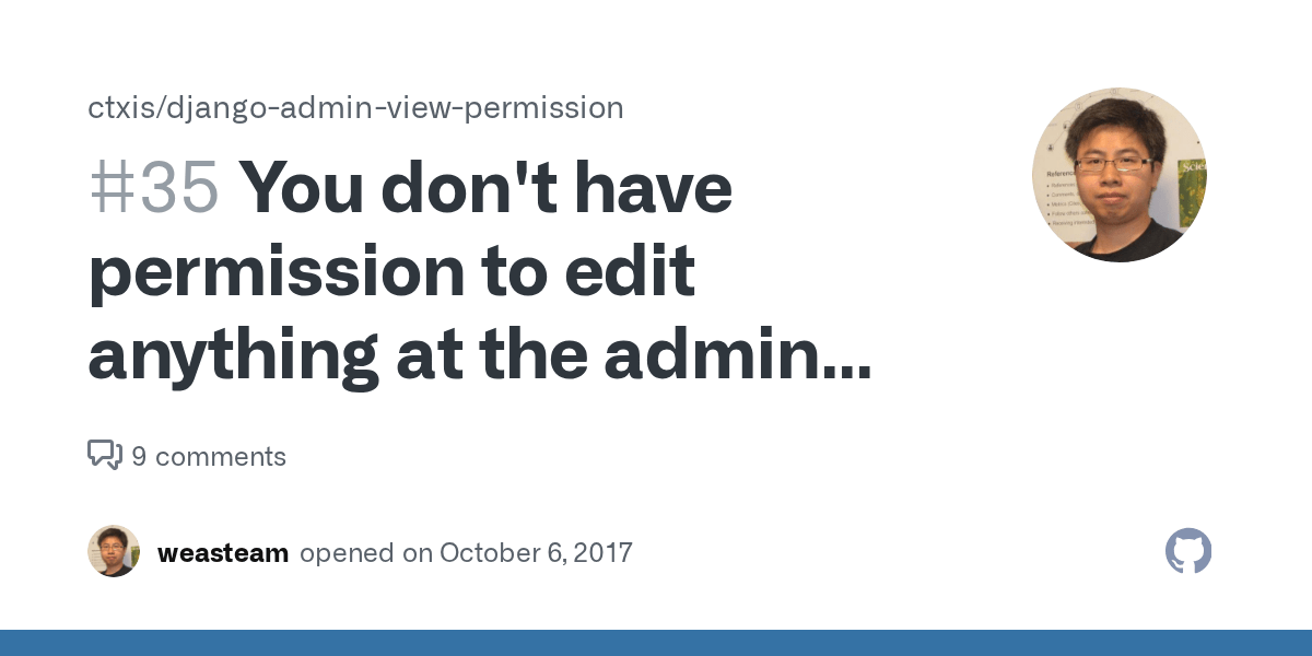 You don't have permission to edit anything at the admin page · Issue 35 · ctxis/djangoadmin