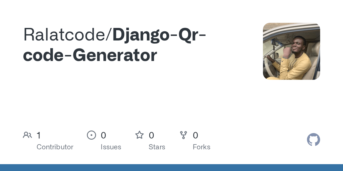 GitHub Ralatcode/DjangoQrcodeGenerator