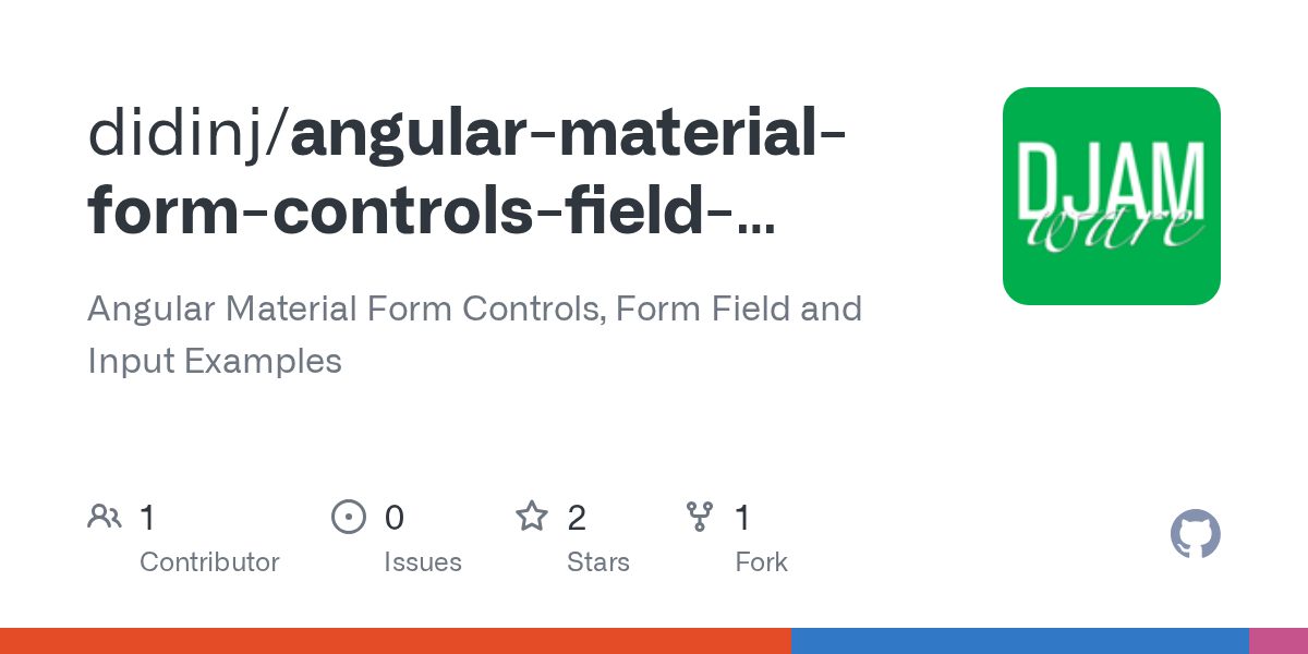 GitHub didinj/angularmaterialformcontrolsfieldinputexample
