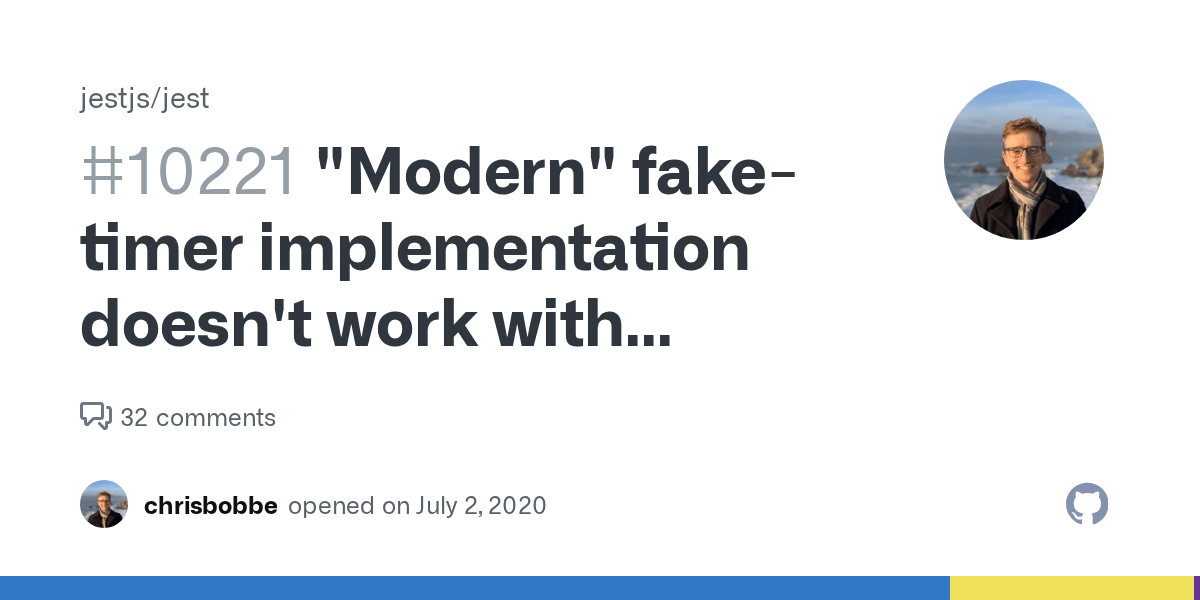 "Modern" faketimer implementation doesn't work with PromiseJS. · Issue 10221 · jestjs/jest