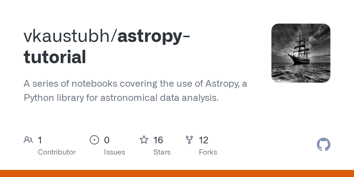 GitHub vkaustubh/astropytutorial A series of notebooks covering the