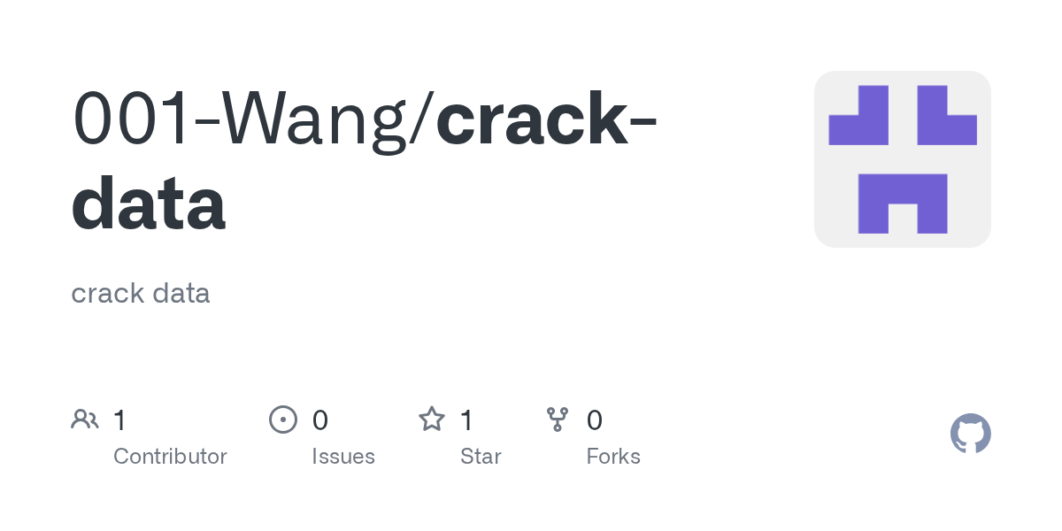 GitHub 001Wang/crackdata crack data