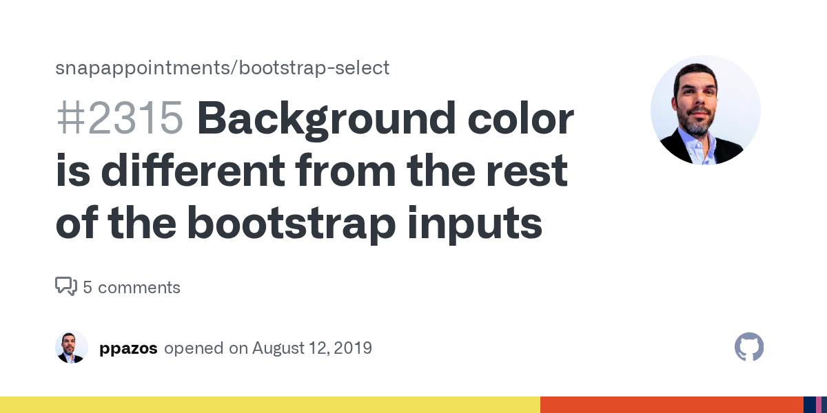 Background color is different from the rest of the bootstrap inputs