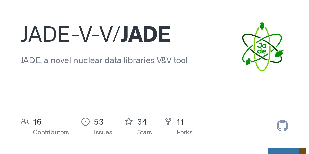 GitHub JADEVV/JADE JADE, a novel nuclear data libraries V&V tool