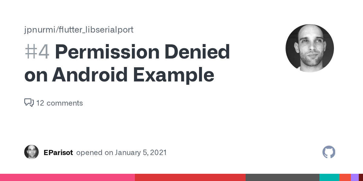 Permission Denied on Android Example · Issue 4 · jpnurmi/flutter