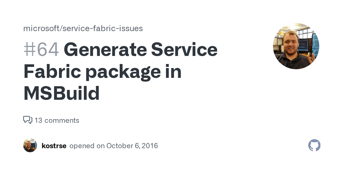 Generate Service Fabric package in MSBuild · Issue 64 · microsoft