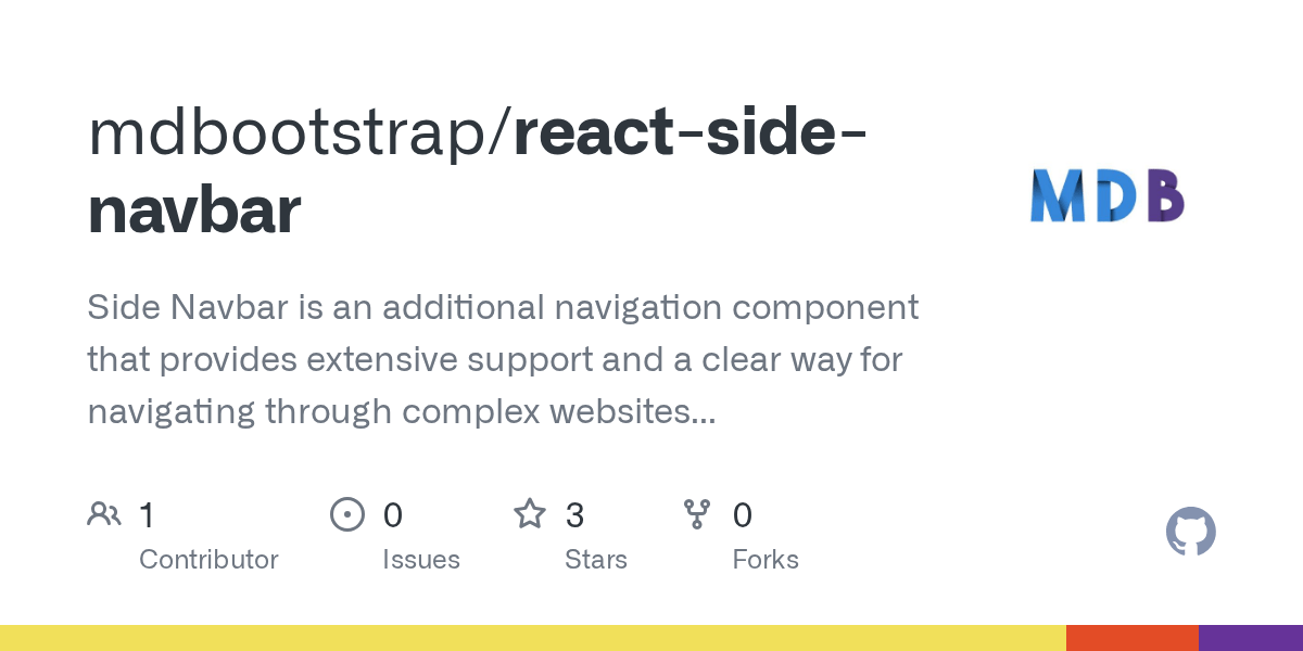 GitHub mdbootstrap/reactsidenavbar Side Navbar is an additional