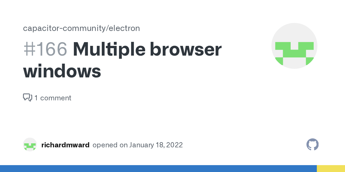 Multiple browser windows · Issue 166 ·