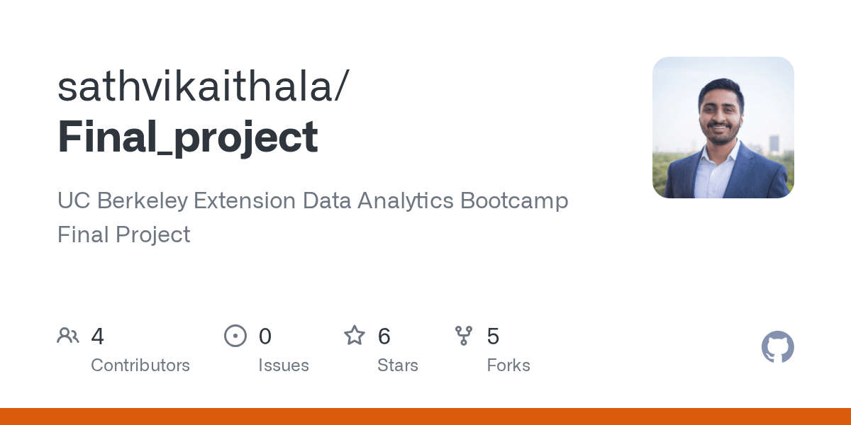 GitHub sathvikaithala/Final_project UC Berkeley Extension Data
