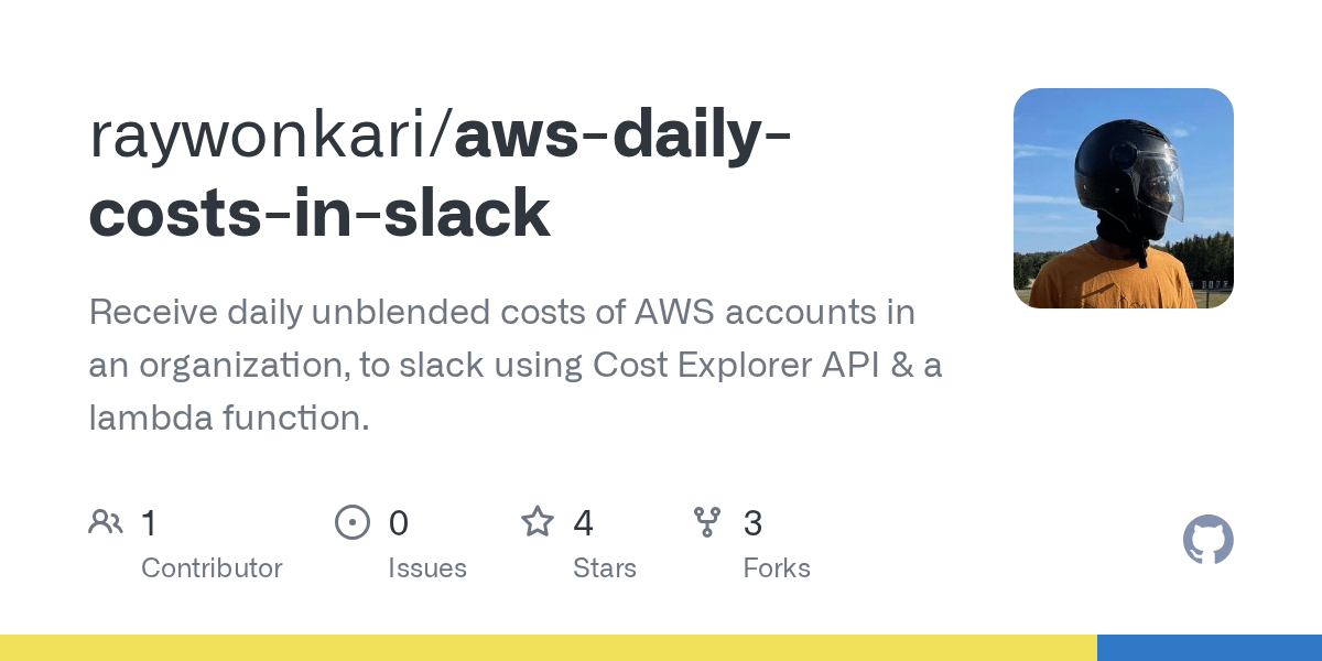 GitHub raywonkari/awsdailycostsinslack Receive daily unblended