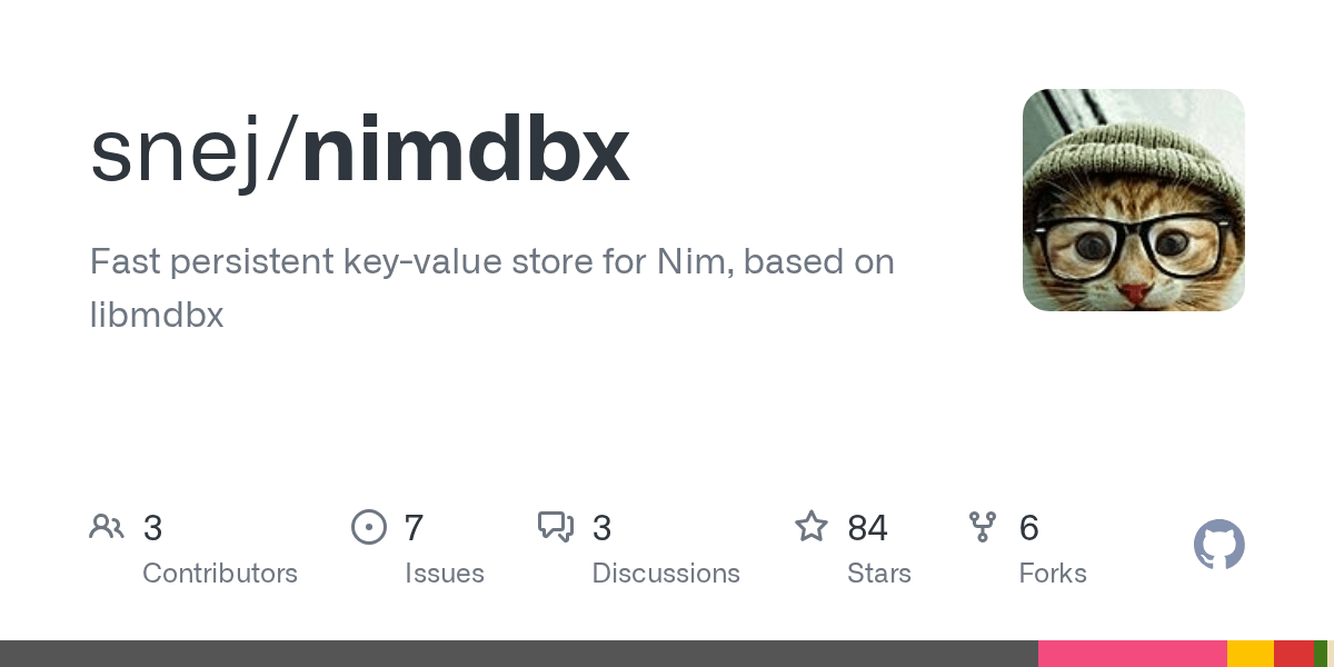 GitHub snej/nimdbx Fast persistent keyvalue store for Nim, based on
