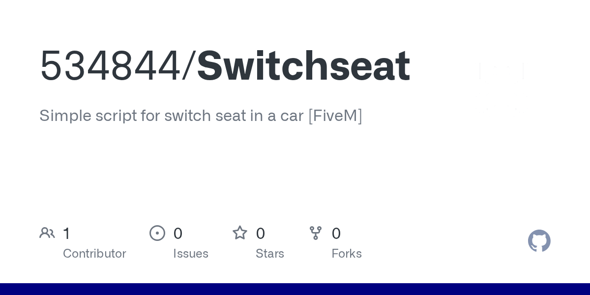 GitHub 534844/Switchseat Simple script for switch seat in a car [FiveM]